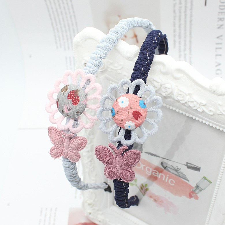 Băng Đô Vải Ren Họa Tiết Hoạt Hình Dễ Thương Cho Bé Gái