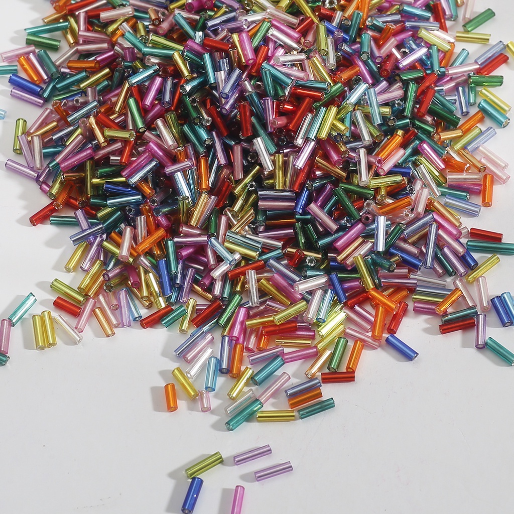 Set 300 hạt xỏ BEADIA cỡ 2x7mm nhiều màu sắc làm đồ trang sức thủ công