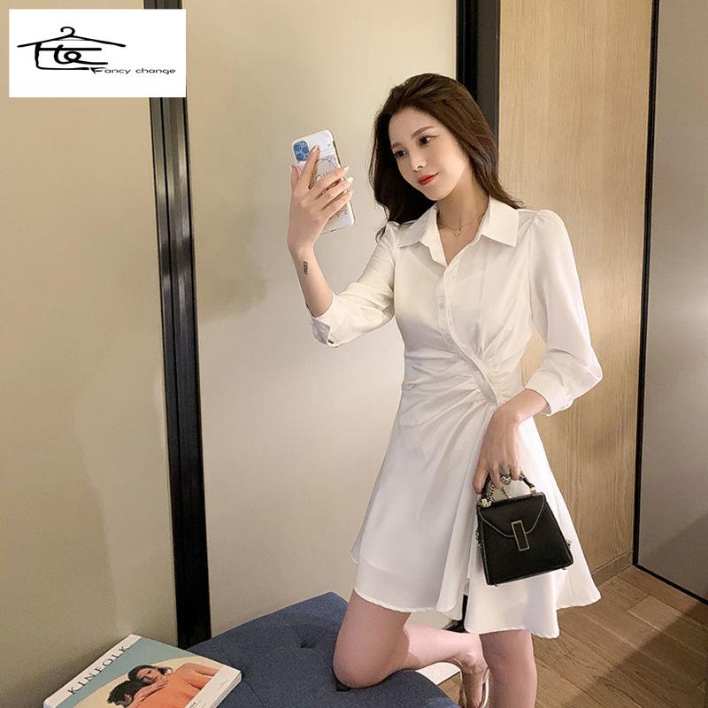 Set Áo Sơ Mi Trắng Và Chân Váy Thiết Kế Độc Đáo Thời Trang Sang Trọng Cho Nữ