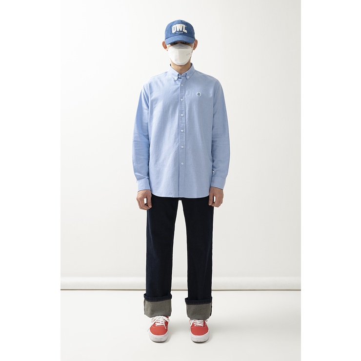 OWL BRAND® LOGO OXFORD SHIRT - Áo sơ mi hình thêu đơn giản / Babyblue