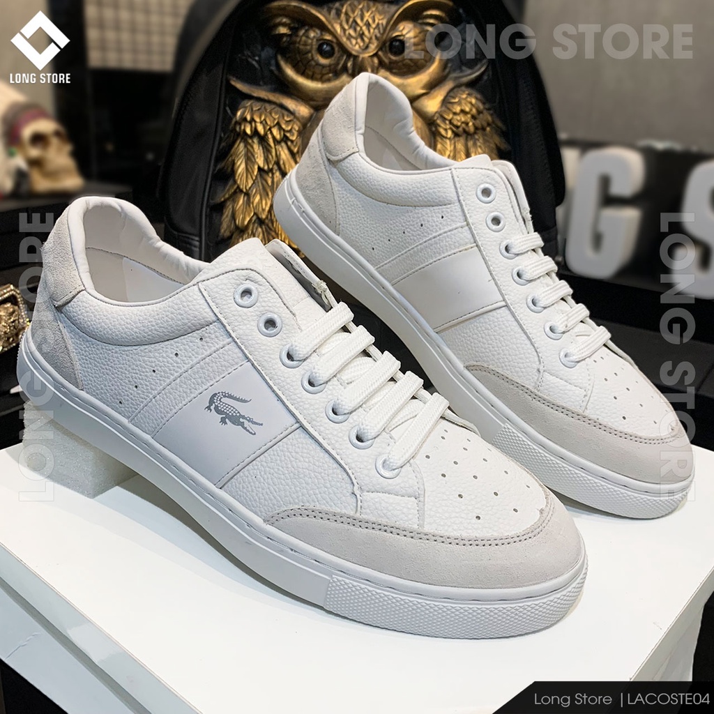 Giày thể thao nam đẹp sneaker đế cao chất da cao cấp tăng chiều cao 3cm LONGSTORE LACOSTE01-04