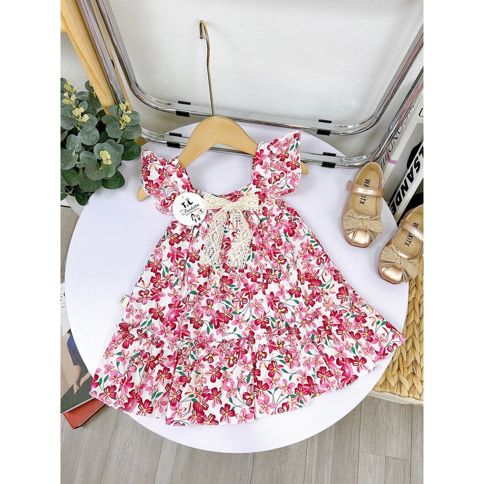 Váy bé gái - Đầm bé gái chất liệu thô lụa siêu mềm mát