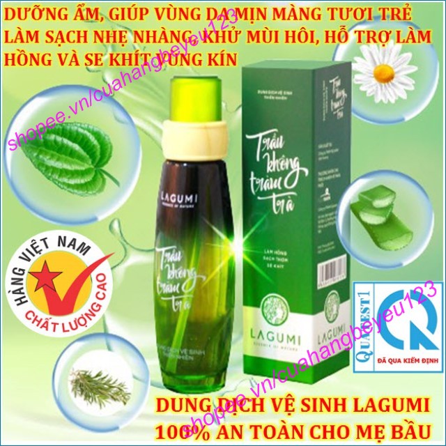 Dung dịch vệ sinh nữ Wonmom 150ml / Lagumi 100ml - Trầu không và Tràm trà 100% thiên nhiên (Việt Nam)