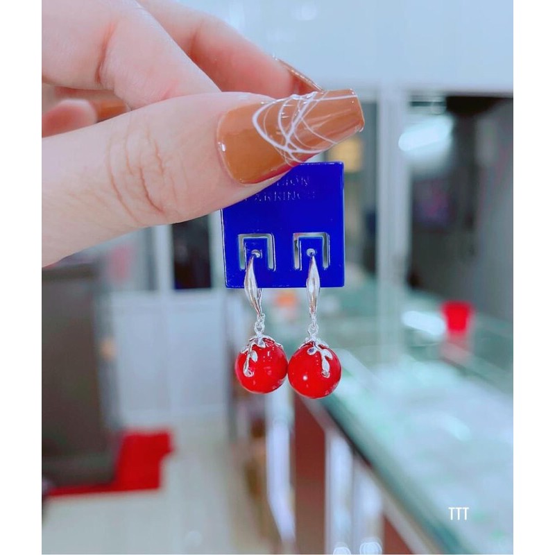 Bông tai bạc móc trai hàng đẹp