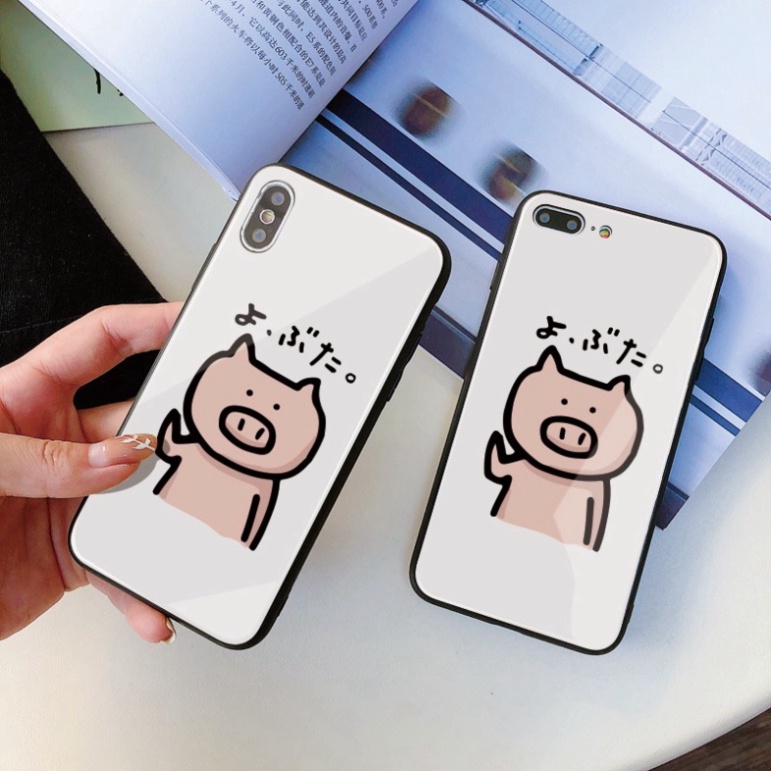 Ốp lưng iphone 6, 7, 8 Plus, X, XS, XR, XSMAX, 11, 11PRO, 11 PROMAX, 12, 13 PROMAX HEO DƠ TAY DỂ THƯƠNG BẰNG KÍNH PKVN