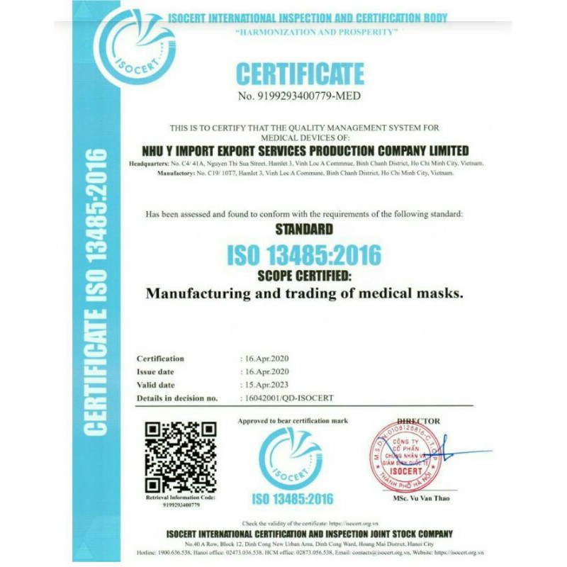 KHẨU TRANG Y TẾ NHƯ Ý 4 LỚP CÓ LOGO | BigBuy360 - bigbuy360.vn