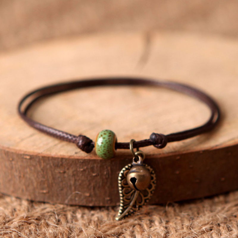 Vòng đeo tay sứ hình lá thời trang dành cho nam và nữ | BigBuy360 - bigbuy360.vn