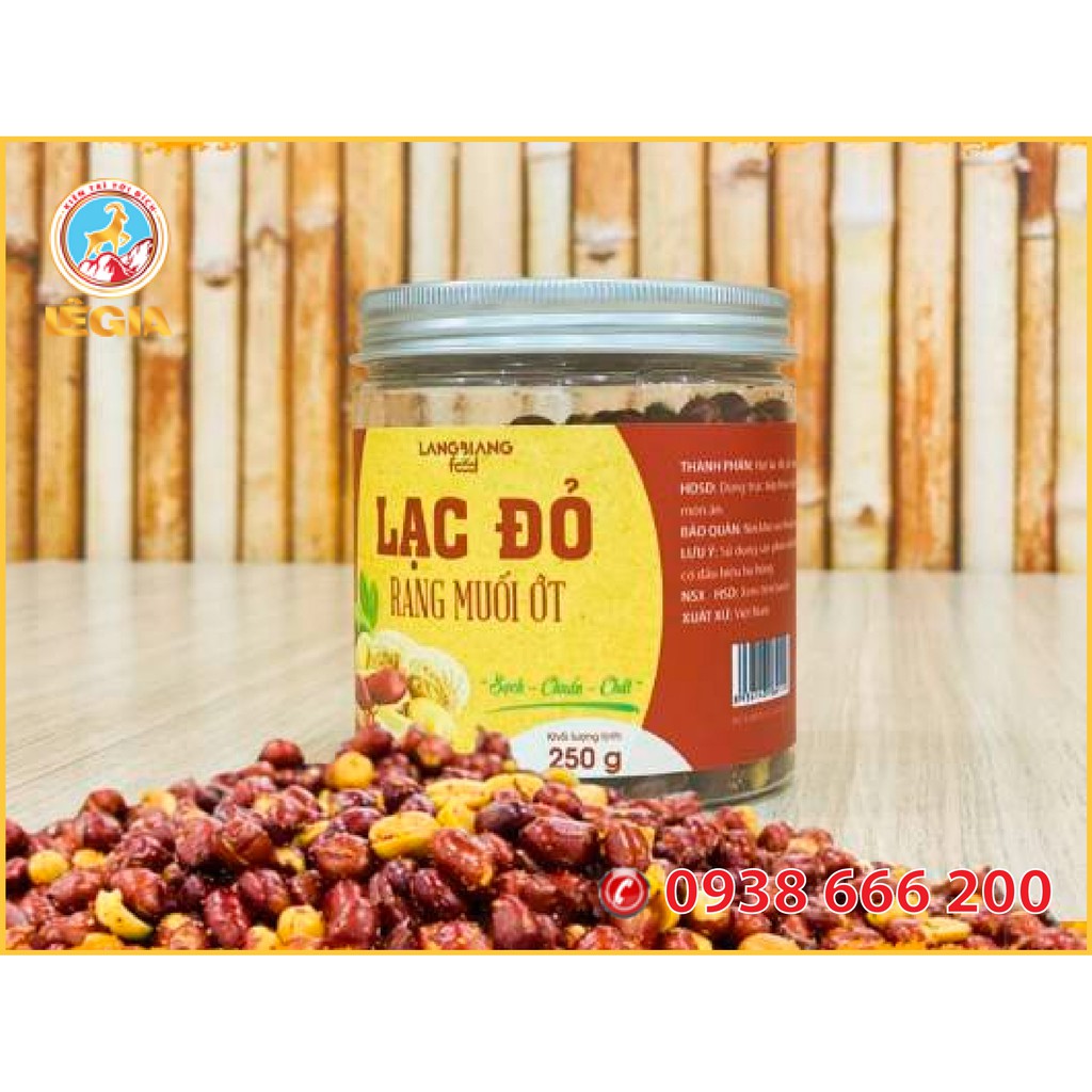 LẠC ĐỎ (ĐẬU PHỘNG ĐỎ) RANG MUỐI ỚT LANGBIANG FOOD hộp 250G