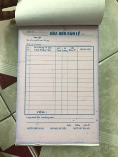 hoá đơn bán lẻ 2 liên