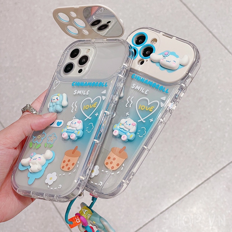 Ốp Điện Thoại Nắp Lật Mặt Gương Kiêm Giá Đỡ Gập Được Cho iPhone 14ProMax 14Plus 13 12 11ProMax