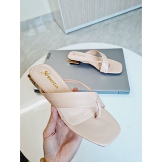 sandal lê 2cm quai da mềm xỏ ngón