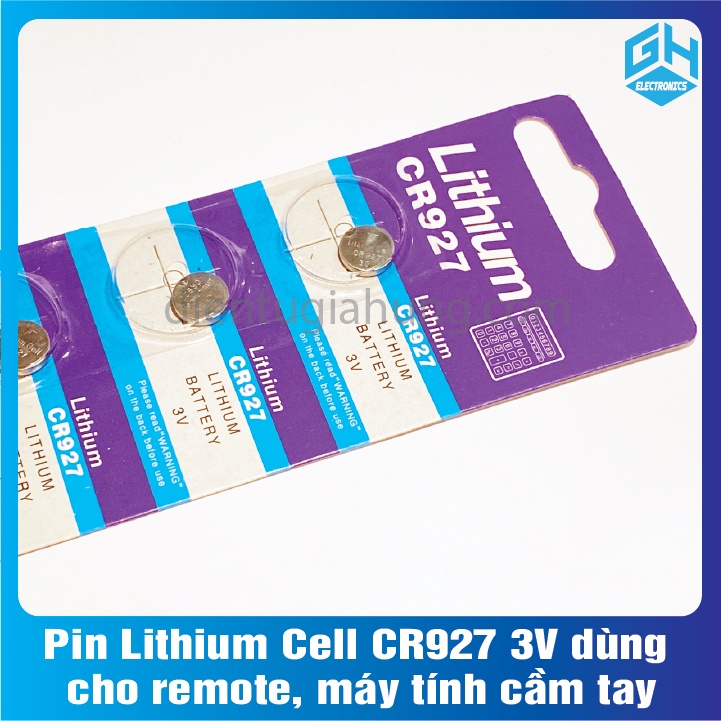 Pin Lithium Cell CR927 3V dùng cho đồng hồ , máy tính cầm tay,remote