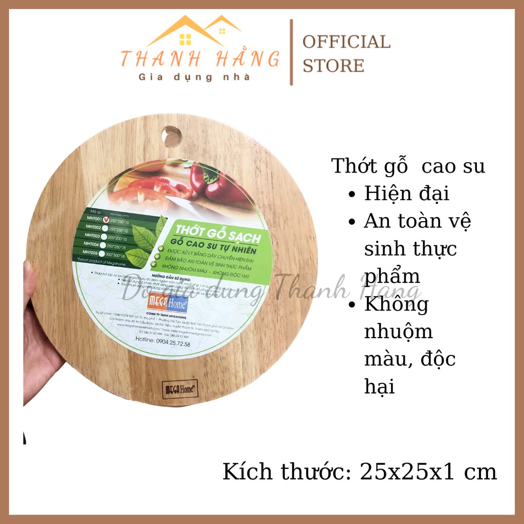 Thớt gỗ tròn, chữ nhật Saigoncook Megahome màu nâu sáng sang trọng