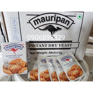 Men nở, men khô làm bánh mì Mauripan 1 thùng 48 hộp 1 hộp( 5 gói×10g) Hạn sử dụng: 2026