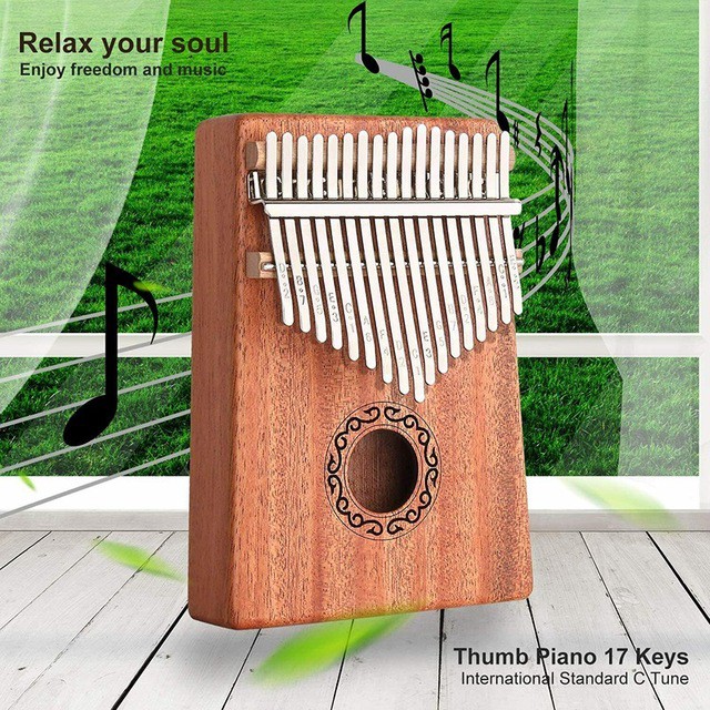 [Mẫu mới có khắc phím] Đàn kalimba 17 phím chất liệu gỗ Mahogany Âm vang ấm Đủ phụ kiện