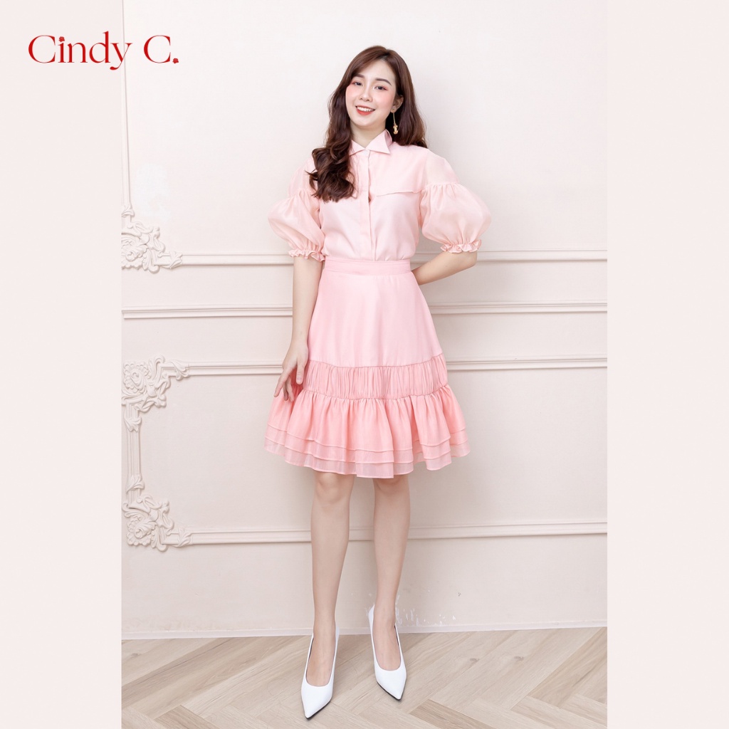 Áo sơ mi Donna CINDY C chất liệu Organza tiểu thư bánh bèo 517