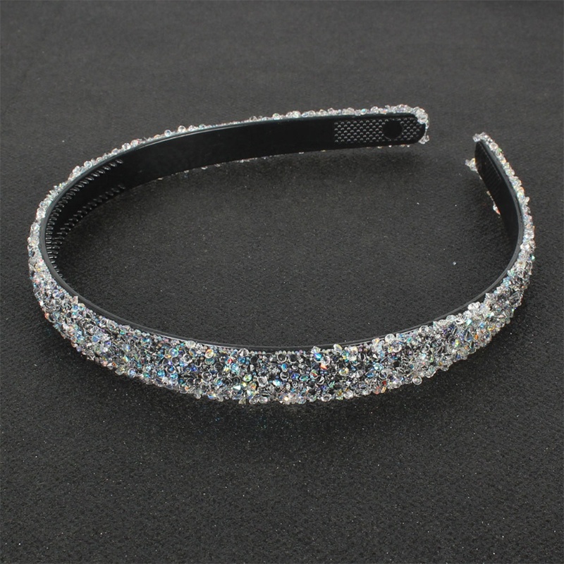 Flgo Fancy Băng Đô Nhựa Hình Bán Nguyệt Đính Kim Cương Đơn Giản Cho Nữ