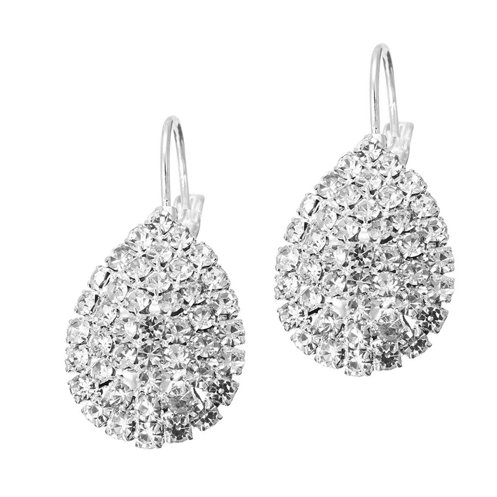 Khuyên tai đính đá hình giọt nước thời trang thanh lịch dành cho nữ