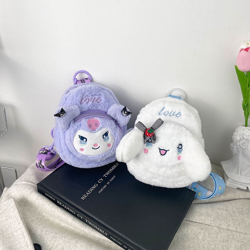 SANRIO Túi Đeo Chéo Mini Hình Cinnamoroll Nhồi Bông Dễ Thương Cho Bé Gái