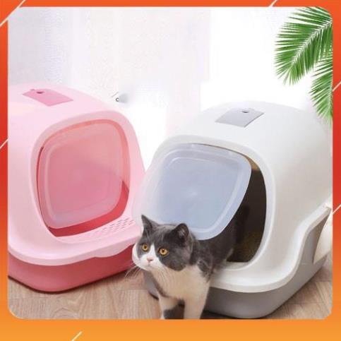 Nhà vệ sinh cho mèo cỡ lớn M290 có nắp đậy - tặng kèm xẻng - hạn chế mùi hôi