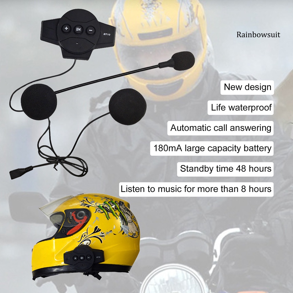 RB- BT10 Bluetooth 4.1 Mini Motor Bike Interphone Headphone with Microphone