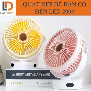 QUẠT SẠC KẸP BÀN CÓ ĐÈN LED SIÊU MÁT NĐ 2118 - 2006