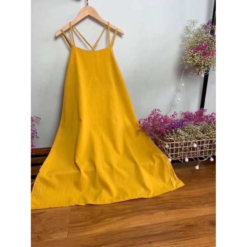 [Mã WASTNICE giảm 10% tối đa 10K đơn 50K] Váy 2 Dây - Váy maxi đan lưng chất đũi siêu mát | BigBuy360 - bigbuy360.vn