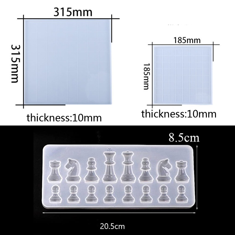 1 Bộ Khuôn Silicone Tạo Hình Bàn Cờ Vua + Bàn Cờ Vua