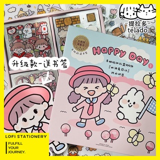 LOFI 100 tờ / hộp cute sticker nhãn dán dễ thương miếng dán trang trí nhật ký tự làm journal scrapbook sticker