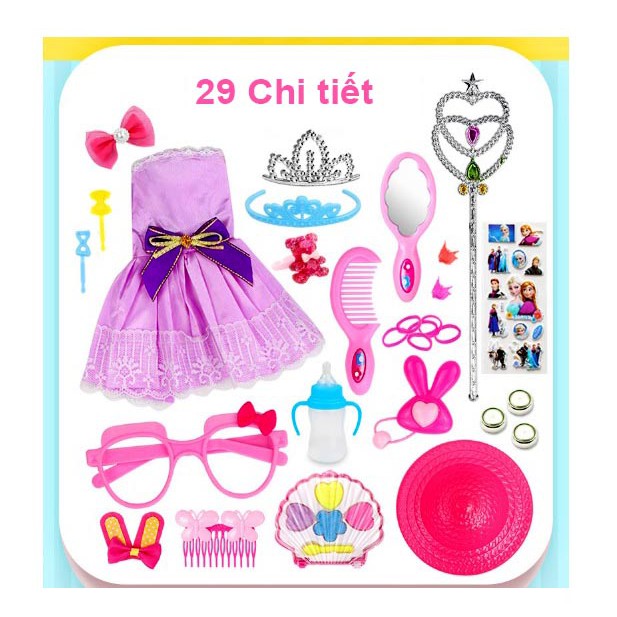 Búp Bê Doll Mắt 4D Cao 43Cm 160 Âm Thanh + Tặng Phụ Kiện 29 Pcs (Đỏ)