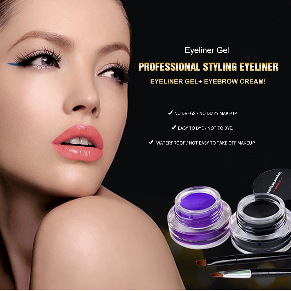 [Hàng mới về] Set 2 hủ kem kẻ mắt Music Flower chống thấm nước lâu trôi kèm cọ