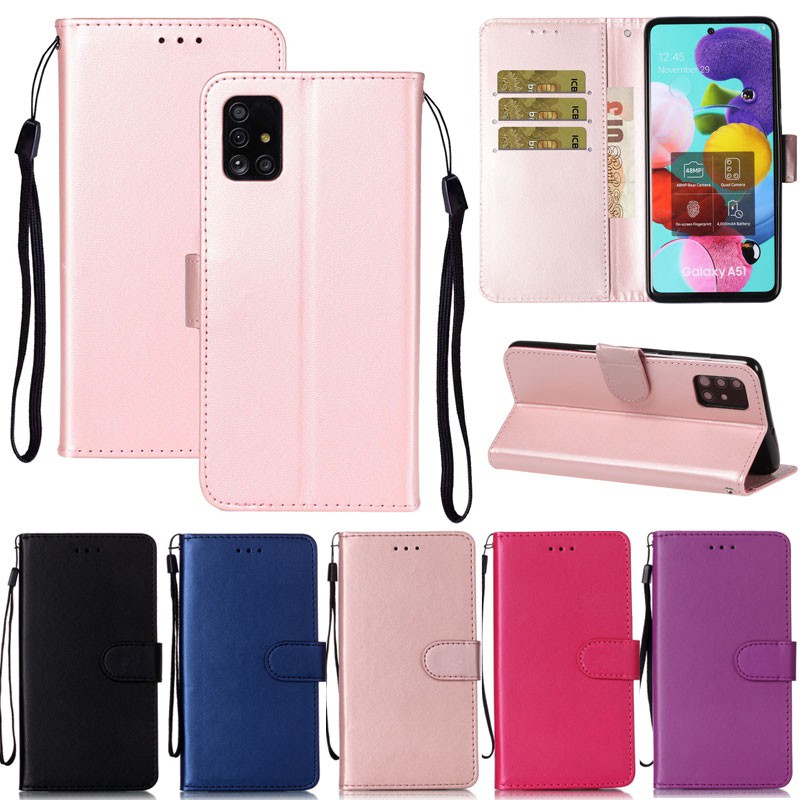 Bao da điện thoại mềm kiểu ví đựng thẻ ID cho Samsung Galaxy A51 A71 A21 A41 Note 20 Ultra Note 10+ Note 9 Note 8