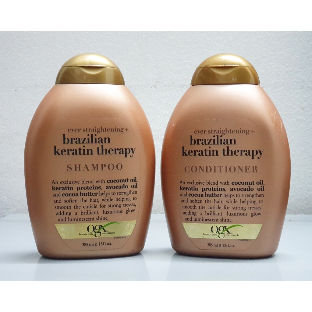 Bộ dầu gội OGX Brazilian Keratin Therapy 385ml của Mỹ