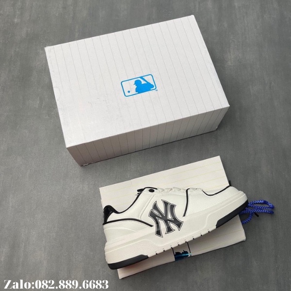 Giày thể thao MLB chunky NY đen trắng ofwhite đế cao, giày sneaker MLB chunky NY đen độn đế dành cho nam nữ full box.