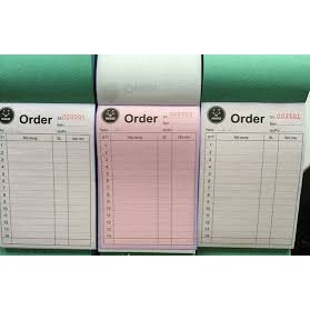 GIẤY ORDER MÓN ĂN