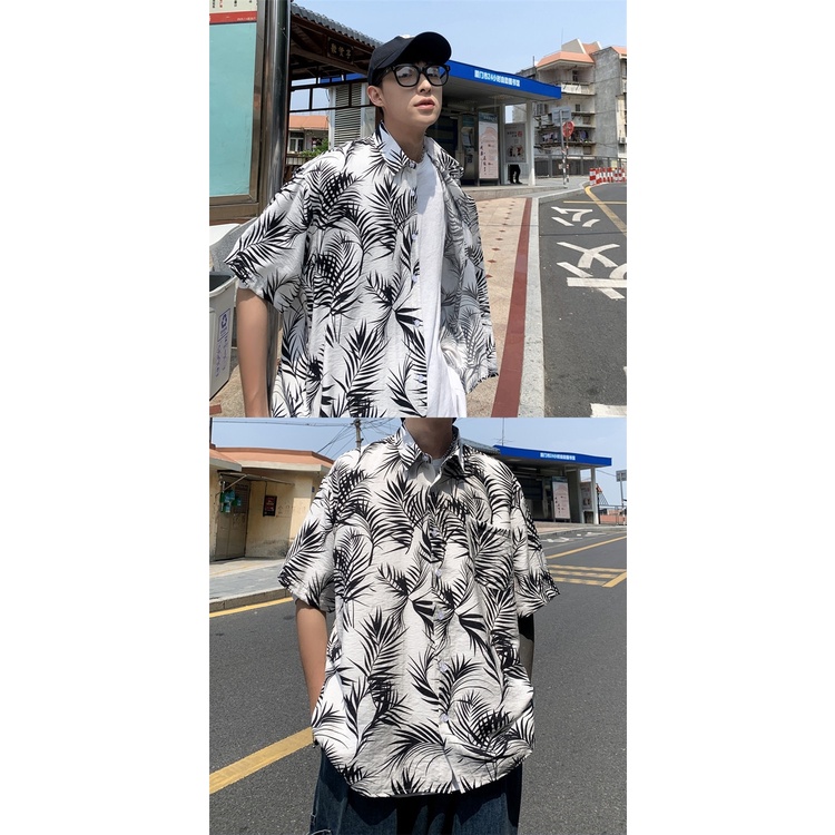 Áo sơ mi AOKANG ngắn tay in hình thời trang trẻ trung cho nam