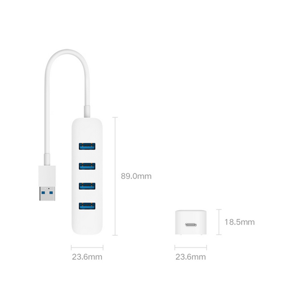 [Hỏa Tốc HCM] Hub 3.0 XIAOMI 4 CỔNG USB và 1 cổng C - lên tới 350mb/s