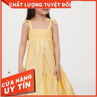 Váy 2 dây bé gái đính nơ, đầm đi chơi cho bé hàng xuất khẩu