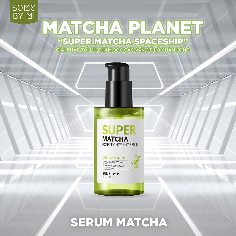 Combo Se Khít Lỗ Chân Lông, Giảm Mụn Đầu Đen Some By Mi Super Matcha Pore Tightening (Serum 50ml, toner 150ml)