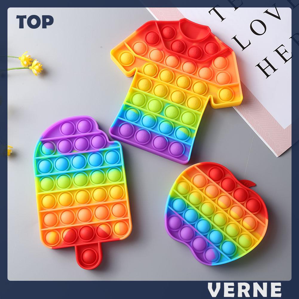 Đồ Chơi Cầm Tay Bong Bóng Màu Cầu Vồng Giúp Giảm Căng Thẳng Cho Người Lớn Và Trẻ Em