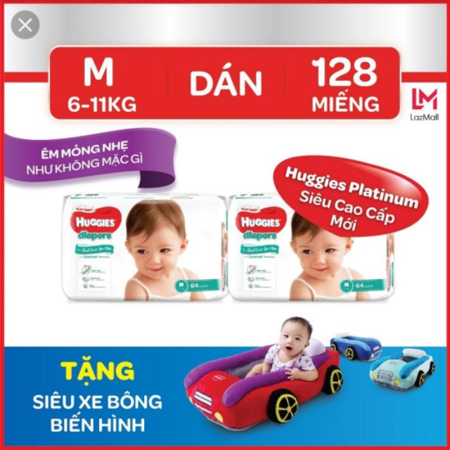 Tã dán huggies Platinum S82, M64, L54
