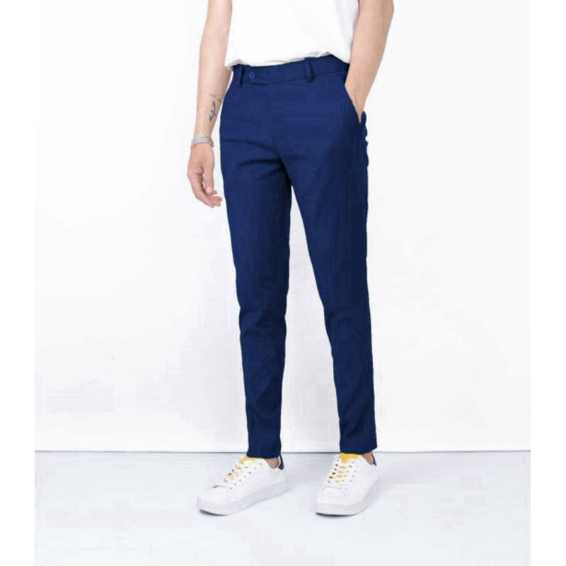 Quần Âu Nam - Quân Tây Nam Cao Cấp vải Lụa Co Giãn Chống Nhăn Kiểu Dáng Hàn Quốc Màu Xanh Than {VNXK} {VNXK} {VNXK}