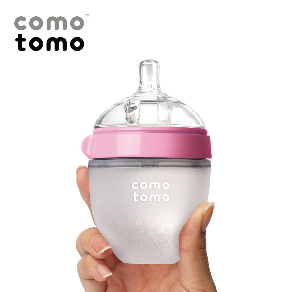 Bộ hai bình silicone Comotomo 150ml - Hồng