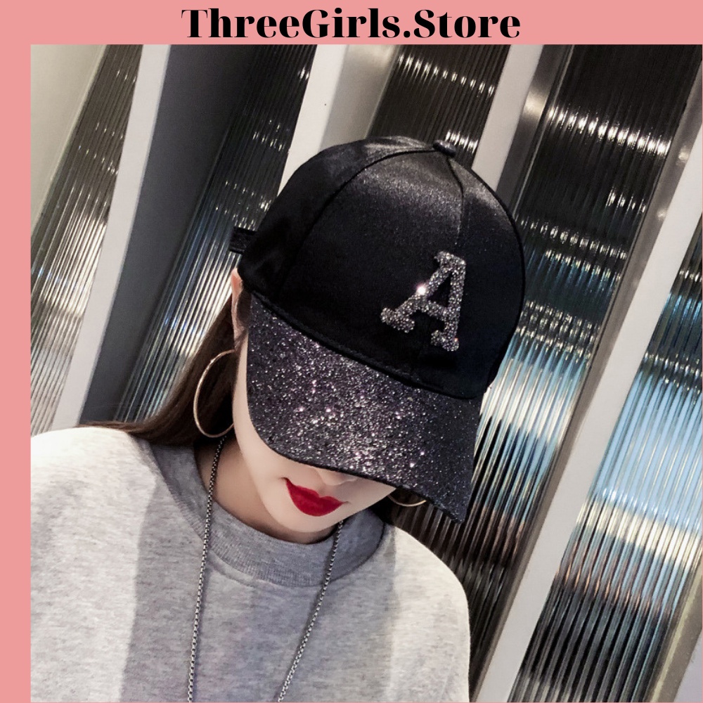 Nón lưỡi trai nữ phong cách hottrend, mũ lưỡi trai nữ cao cấp, nón kết chữ A threeGirls.Store