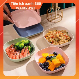 Set 8 chiếc đĩa lúa mạch mẫu mới tone màu pastel ngọt ngào - đa năng tiện lợi