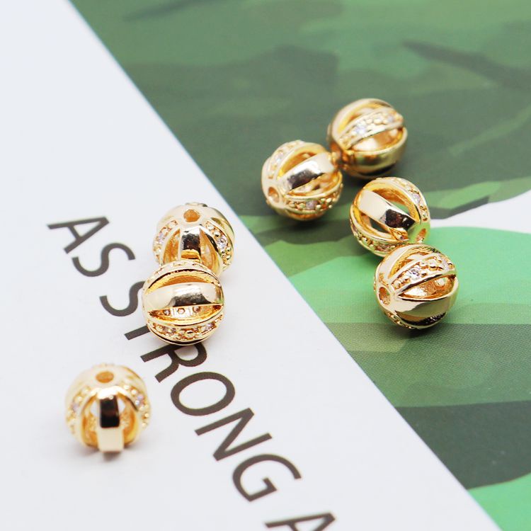 Mặt Dây Chuyền Bằng Đồng Mạ Vàng 18k 8mm Nhiều Màu Sắc