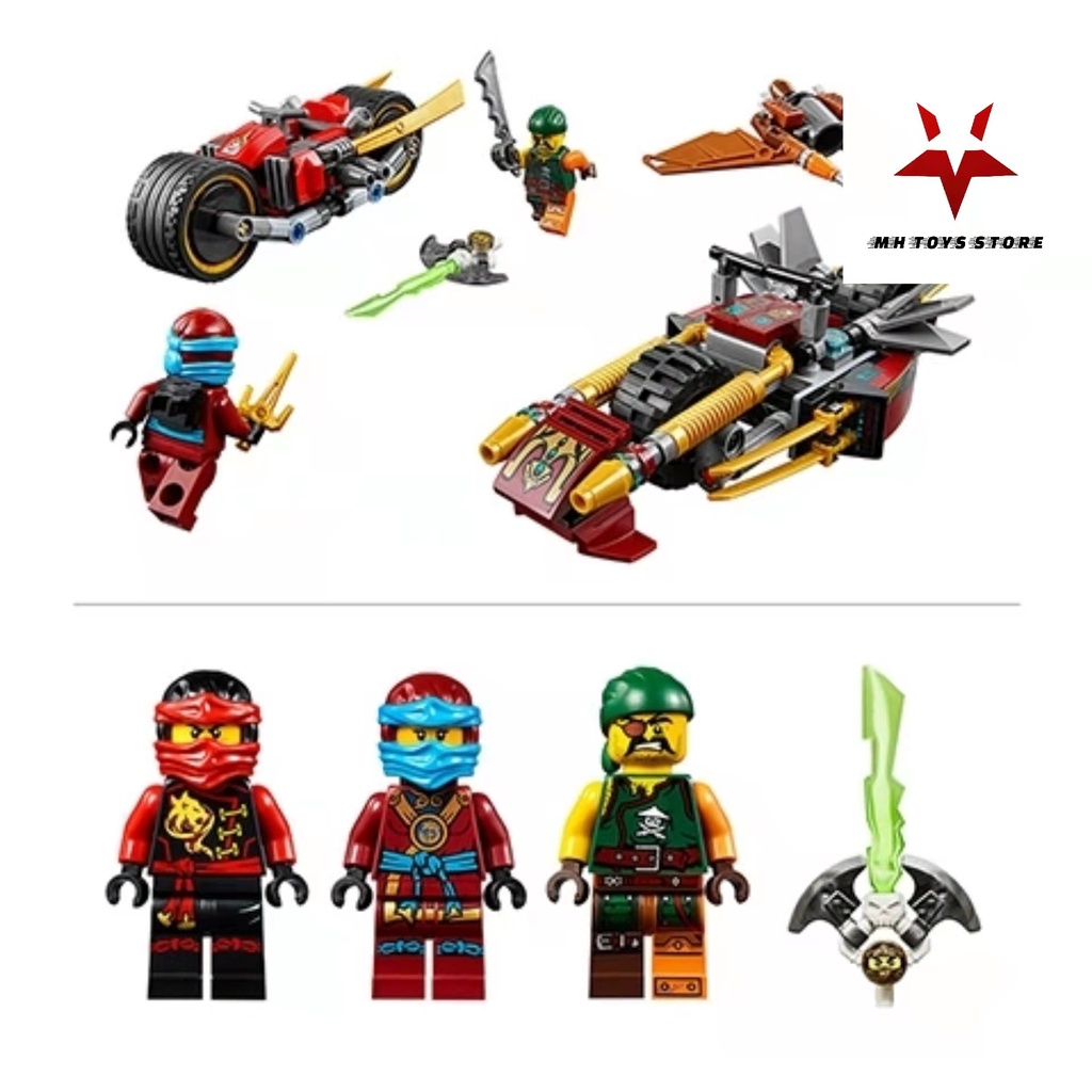 Đồ chơi lego xếp hình lắp ráp bela ninja 10444 - 230 chi tiết - chiến xa tia chớp của Jay rượt đuối nhau