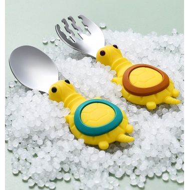 SET 2. Bộ thìa dĩa inox tập ăn dặm cho  bé Hoạt Hình Dễ Thương