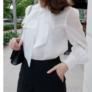 KAMELLIA - Bridgetta shirt - Áo sơ mi cột nơ Bridgetta vải voan công sở