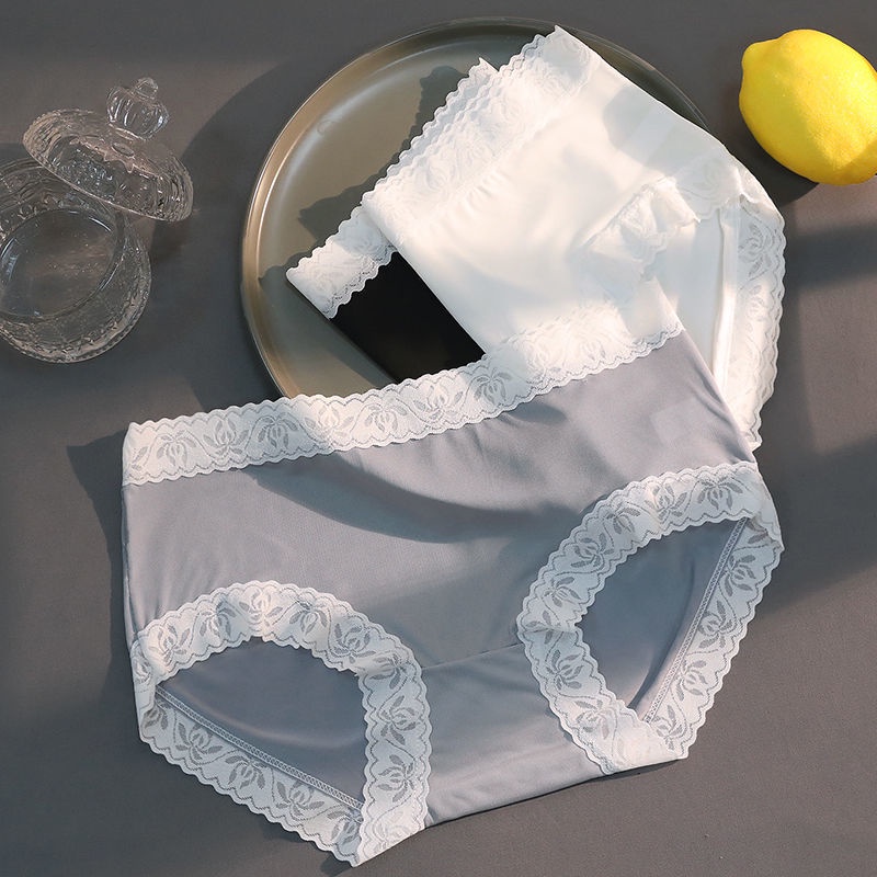 Quần Lót Cotton Lụa Lạnh Không Đường May Kháng Khuẩn Phong Cách Hàn Quốc Nhật Bản Cho Nữ